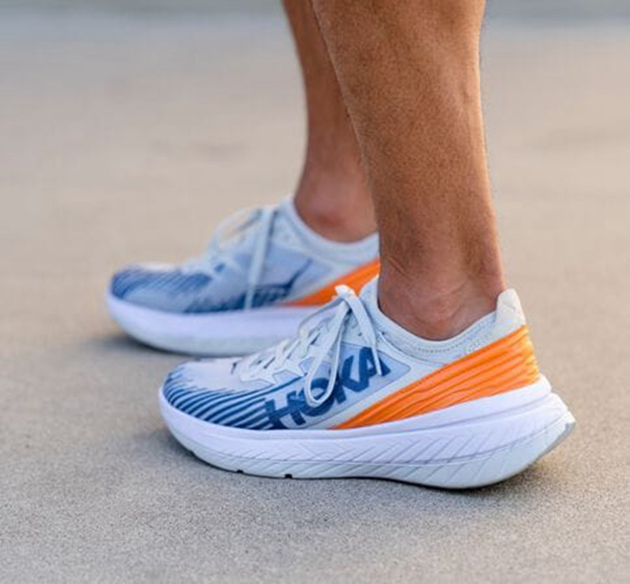 Hoka One One Carbon X-Spe Löparskor Herr - Vita/Blå - THIAO-0947